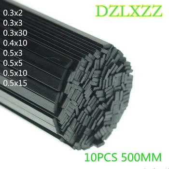10buc 0.3x2 0.3x3 0.3x30 0.4x10 0.5x3 0.5x5 0.5x10 0.5x15mm （alege ） Fibra de Carbon Benzi pentru AC Aripă Fixă Tija de Lungime 500mm