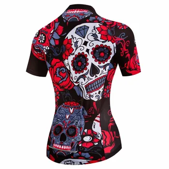 Weimostar Bicicleta Jersey pentru femei cyling Tricouri 2019 drum MTB biciclete Topuri cu Maneci Scurte maillot de Curse de top tricouri ciclu red Skull