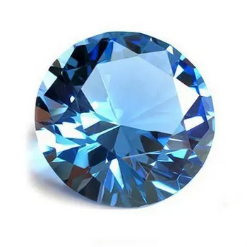 Frumos 4cm Cer albastru de cristal bijuterie diamant sticla de cuarț piatră de dragoste cadou decor acasă