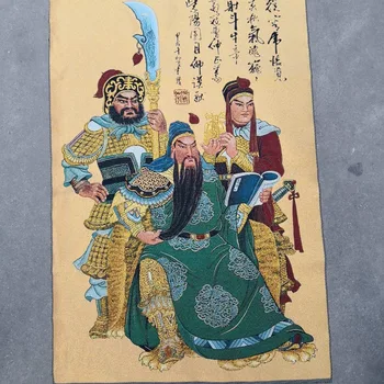 China a vechi Tibet mătase Thangka cum ar fi agățat tabloul fengshui guan gong 60x90m