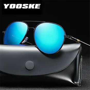 YOOSKE Bărbați ochelari de Soare Polarizat Design de Brand Metal Pilot Ochelari de Soare pentru Barbati Primavara Conducere Ochelari