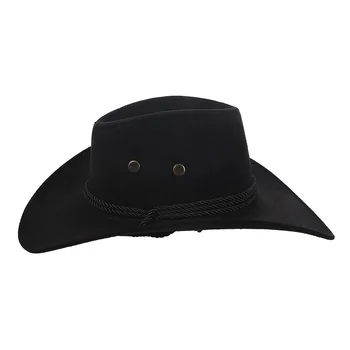 Noi Cowboy Capac De Piele De Căprioară Arata Wild West Fantezie Fermiera Unisex Pălărie Neagră