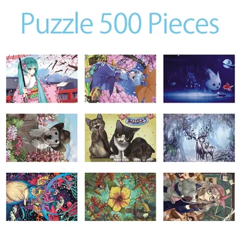 Puzzle 500 piese mini Puzzle din Lemn puzzle cu imaginea de asamblare puzzle Jucării Pentru adulți copii jocuri educative jucarii Cadou
