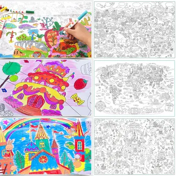Fierbinte Copii Desen GraffitiBook Copil Super Pictor Copil Mare De Hârtie De Desen Gigant De Colorat Poster Jucării Pentru Băieți Și Fete Ziua De Nastere Cadouri