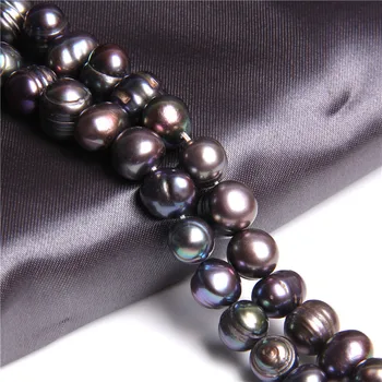 8-9mm Naturale rotund negru margele perla prime real rundă de cartofi de apă dulce pearl margele pentru a face bijuterii brățară femei Elegante diy