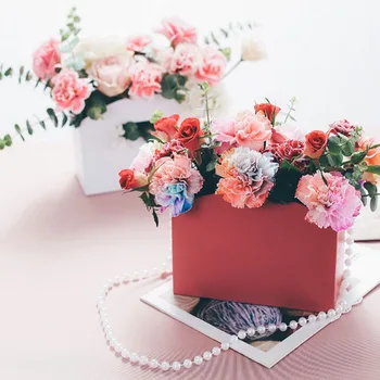 6pcs/cutie Pearl Floare Portabil Cutie Cutie Suvenir Floare Trandafir Cutie Buchet de Flori Aranjament de Flori Cutie DIY Floral Ambalare Cutie