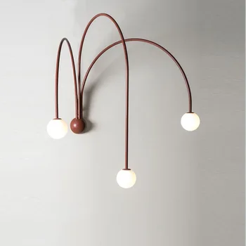 Italian Design Minimalist Linie Roșie Lampă De Perete Cu Led G9 Fier De Artă Moderne, Corpuri De Iluminat De Fundal Dormitor Studiu Living Culoar