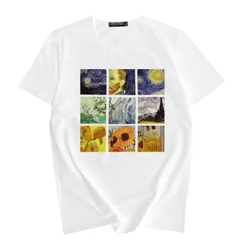 Vintage Monet artă Pictură în Ulei Femei T-Shirt Moda de Vara Moale Grunge Estetice Tipărite O-Gât Rece Harajuk Chic de Cauzalitate Topuri