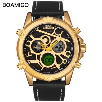 BOAMIGO Brand de Lux ceasuri LED Quartz, Cronograf rezistent la apa ceasul часы