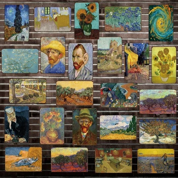 [ Mike86 ] Vincent van Gogh Tablă de Metal Semn Placa de Perete Poster starry night cafe Pictura Decor de Crăciun de Artă FG-520