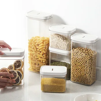 Bucătărie Container Pentru Alimente Cutie De Depozitare Acasă Transparent Boabe Sigilat Poate Rezervor De Depozitare Din Plastic Castron De Zahăr Borcane Pentru Condimente