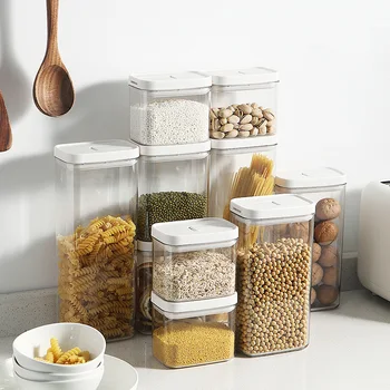 Bucătărie Container Pentru Alimente Cutie De Depozitare Acasă Transparent Boabe Sigilat Poate Rezervor De Depozitare Din Plastic Castron De Zahăr Borcane Pentru Condimente