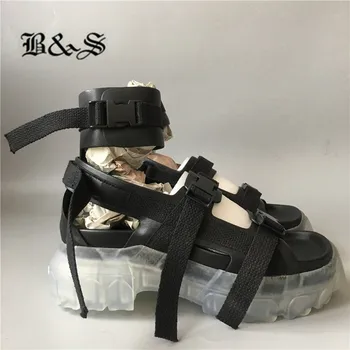 Black&Street new femei Vara gladiator fund Transparent platforma sandale curea curea personalizate de înaltă femei sandale