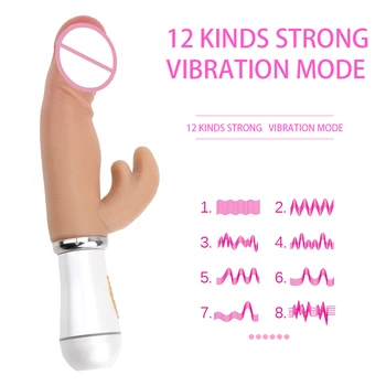 12 Frecvență Dildo-uri, Vibratoare pentru Femei Clitoris Vibratoare Clitoris, punctul G Baghetă Magică Vibrator pentru Femei Adulte Jucarii Sexuale
