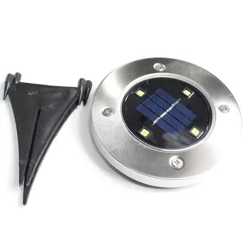 4-Pack 2V/100MA Solar Energy Saving din Otel Inoxidabil Subteran masina de Lampa cu 4 Led-uri Impermeabil ABS Lampă Solară de Grădină în aer liber