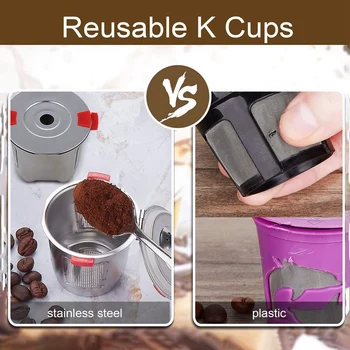 Reutilizabile K Cupe se Potrivesc pentru Expresorul de Cafea Filtru - Inox K - Cupa Universal Reîncărcabile K Cana Filtru Fara BPA