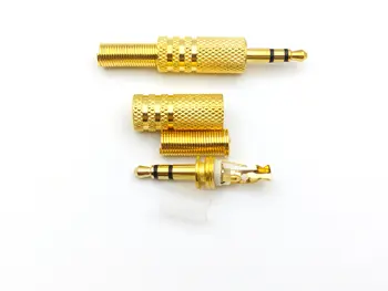 50pcs placat cu aur Stereo de sex masculin 1/8 fișă Jack de 3,5 mm Audio adaptor Pornit căști