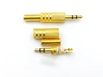 50pcs placat cu aur Stereo de sex masculin 1/8 fișă Jack de 3,5 mm Audio adaptor Pornit căști