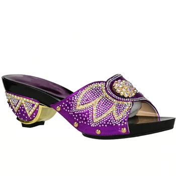 Cele Mai Recente Stropul De Culoare Din Africa Pompe De Pantofi De Vară Tocuri Joase Italia Femei Pantofi De Nunta Stras Femei Elegante De Vara Papuci De Casă Pantofi
