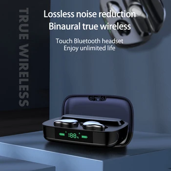 LOVEBAY TWS fără Fir Bluetooth Casti de Putere LED Display rezistent la apa Microfon Asculta muzica Sport Căști fără Fir, Căști