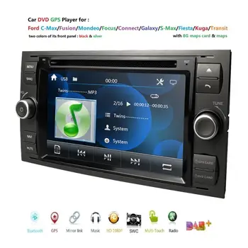 TRESAR de 7 Inch Radio Auto Multimedia DVD Player cu GPS Pentru Ford/Mondeo/Focus/Transit/C-MAX/S-MAX/Fiesta cu BT RDS Hartă Gratuită Card SWC