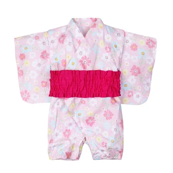 Stil tradițional Japonez de Îmbrăcăminte pentru Copii Kimono Salopetă de Bumbac Imprimare Haori Japonia Moda Rochie de Fete pentru Sugari 0-1 Ani