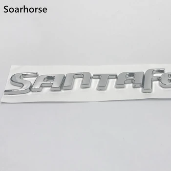 3D Emblema de Argint Litere Decal pentru HYUNDAI SANTA FE Auto Portbagajul din Spate Insigna Logo-ul Autocolant