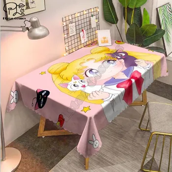 Față de masă Sailor Moon 3D imprimate Pătrată/Dreptunghiulară Praf-dovada Capac de Masa Pentru Petrecere, Decor Acasă TV Acoperă