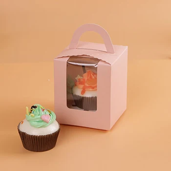 50pcs Cupcake Cutie cu Fereastră și să se Ocupe de Tort Transport Tort Mic Cadou Recipient pentru Panificatie Nunta Petrecere de Ziua de Alimentare YE-Fierbinte