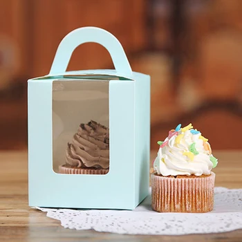 50pcs Cupcake Cutie cu Fereastră și să se Ocupe de Tort Transport Tort Mic Cadou Recipient pentru Panificatie Nunta Petrecere de Ziua de Alimentare YE-Fierbinte