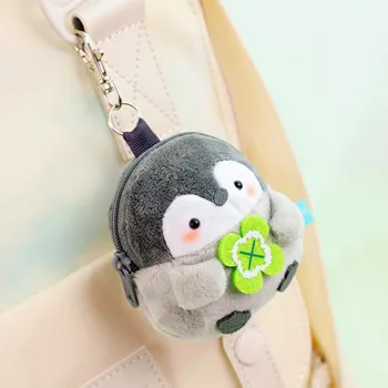 1 Buc Minunat Animal Pinguin de Pluș Jucării Cască Geanta Poseta de Monede Sac Pandantiv Breloc Papusa de Plus pentru Copii Cadouri