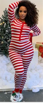 2020 Crăciun Femei Uz Casnic Seturi De Pijama Romper Salopeta De Dormit Cu Maneci Lungi Din Bumbac Xmas Somn Uzura Uzura Acasă
