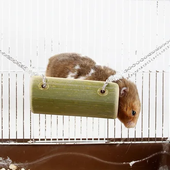 Papagal Drăguț Hamster Leagăn Agățat Gadget Cușcă De Lemn Hamster Jucărie Chinchilla Amuza Mouse Accesorii Pentru Animale De Companie Consumabile