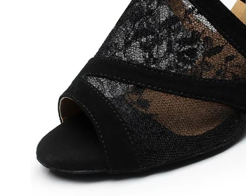 DILEECHI noul Negru Bud Femei latină pantofi de dans pentru adulți de sex feminin dans dans gură de Pește sandale