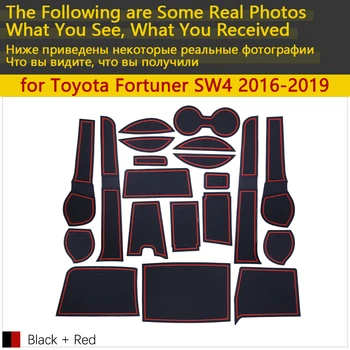 Anti-Alunecare de Cauciuc, Cupa de Perna Ușa Groove Mat pentru Toyota Fortuner SW4 2016~2019 2017 2018 Accesorii Autocolante Auto mat pentru telefon