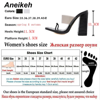 Aneikeh 2020 Noi de Vara Femei Pantofi Papuci de Bază din PVC Concis Superficial toc Pătrat Aluneca Pe Afara Deget de la picior Pătrat de Dimensiune 35-41 alb