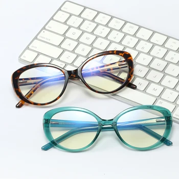 Peekaboo formă ovală optice ochelari femei anti blue light acetat tr90 ochi de pisica ochelari de sex feminin transparent moda de primăvară