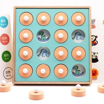 Lemn Meci de Memorie Joc de Șah pentru Copii Pentru Copii de Învățământ Devreme Puzzle-uri 3D Petrecere de Familie Joc Casual Puzzle-uri
