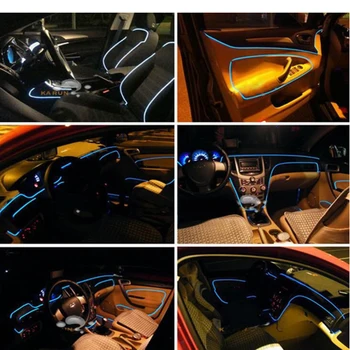 LED-uri auto de Interior Lumina Ambientala Decor Atmosfera de Fibră Optică Lampă Ușă de Lumină accesorii Auto pentru toate modelele Audi A1 A3 A4 A5 Q7 A6 C5 C6