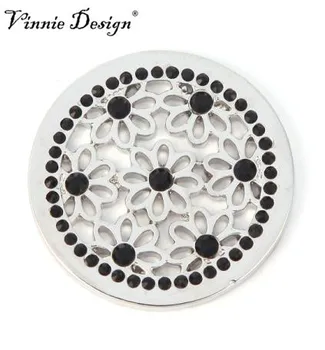 Vinnie Design de Bijuterii 33mm Dasie de Flori monede de Monede Titularul Cadru Pandantiv 5pcs/lot