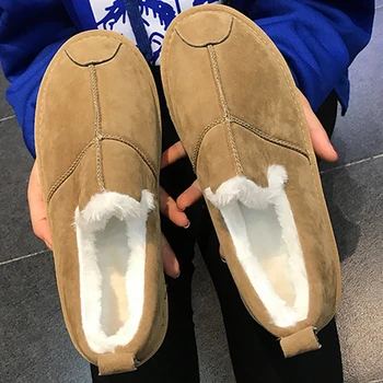 Femei Cizme Glezna Mari Dimensiuni 43-44 de Cusut de Pluș Non Alunecare Cizme de Zapada pentru Femei de moda Vânt Cauciuc de Iarna Pantofi în aer liber