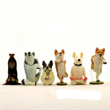 12buc/set Câinele dansator Rasa Shiba Inu Chow clopote Sania trasa de cai Husky bulldog PVC figurina de Colectie Model de Jucărie OPP 8CM L180