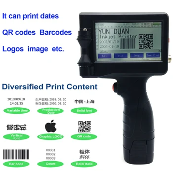Portabile cu Ecran Tactil Inkjet Printer Laser coder Eticheta de Imprimare Mașină 600DPI 12,7 mm USB Cod QR QR cod de Bare, Data de Producție logo-ul