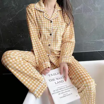 2021 Primavara Toamna Femei Pijamale Costum de Înaltă Calitate Pleuche Tesatura Supradimensionate Liber Single-Breasted Topuri+Pantaloni 2 Bucata Set Dulce