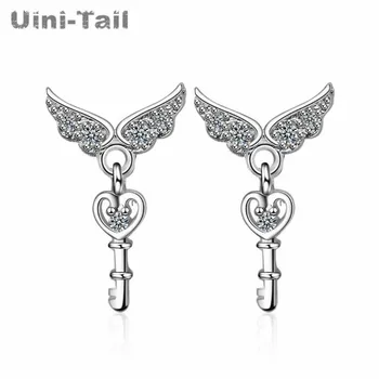 Uini-Coada hot nou argint 925 aripi de înger cheie de formă cercei coreea moda simplu temperament cercei ED121