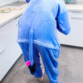 Kigurumi Măgar Pijama Albastră Animal Adult body-uri pentru Femei Barbati Cuplu de Iarna Pijamale Kegurumi Pijamale Flanel Pijamas pijama