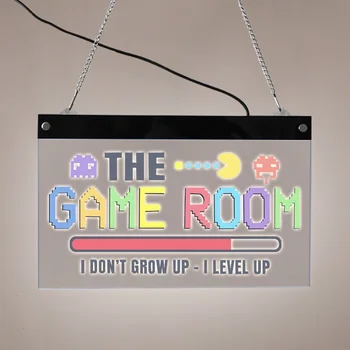 Eu nu Cresc eu Maneta În Sus Joc Cameră LED iluminat de Perete Semn Pixel Art Electronice Luminat Semne Jucătorii Iluminate cu LED Display