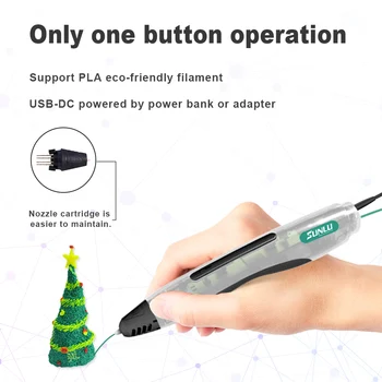 AW Imprimare 3d pen kituri de inalta calitate consumabile PLA filament de 1.75 mm SUNLU SL-400 Transparent pentru interesters