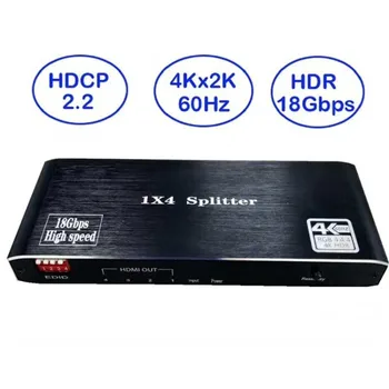 ANPWOO compatibil HDMI 2.0 Splitter Unul În Patru HDCP2.2, 4K HD Transmisie 60hz EDID de Sprijin de Management Format 3D