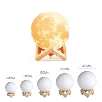 Foxanon 3D Magic Moon LED lumina Lunii Lampa de Birou USB Reîncărcabilă 16 Schimbare de Culoare Touch Comutator Lampă de Noptieră Crăciun Cadou pentru Copii